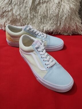 Vans Women’s Pastel Blue, Cream & Light Pink Old Skool Sneakers
